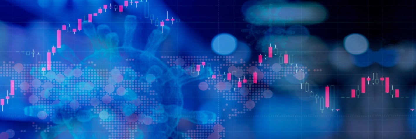 Courbe de bourse et virus