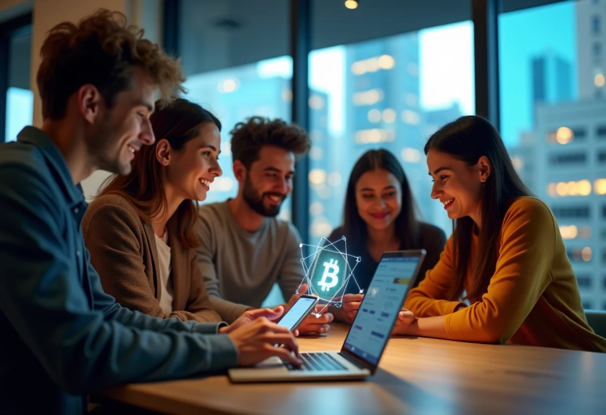 Jeunes générations explorant la cryptotechnologie et son impact numérique