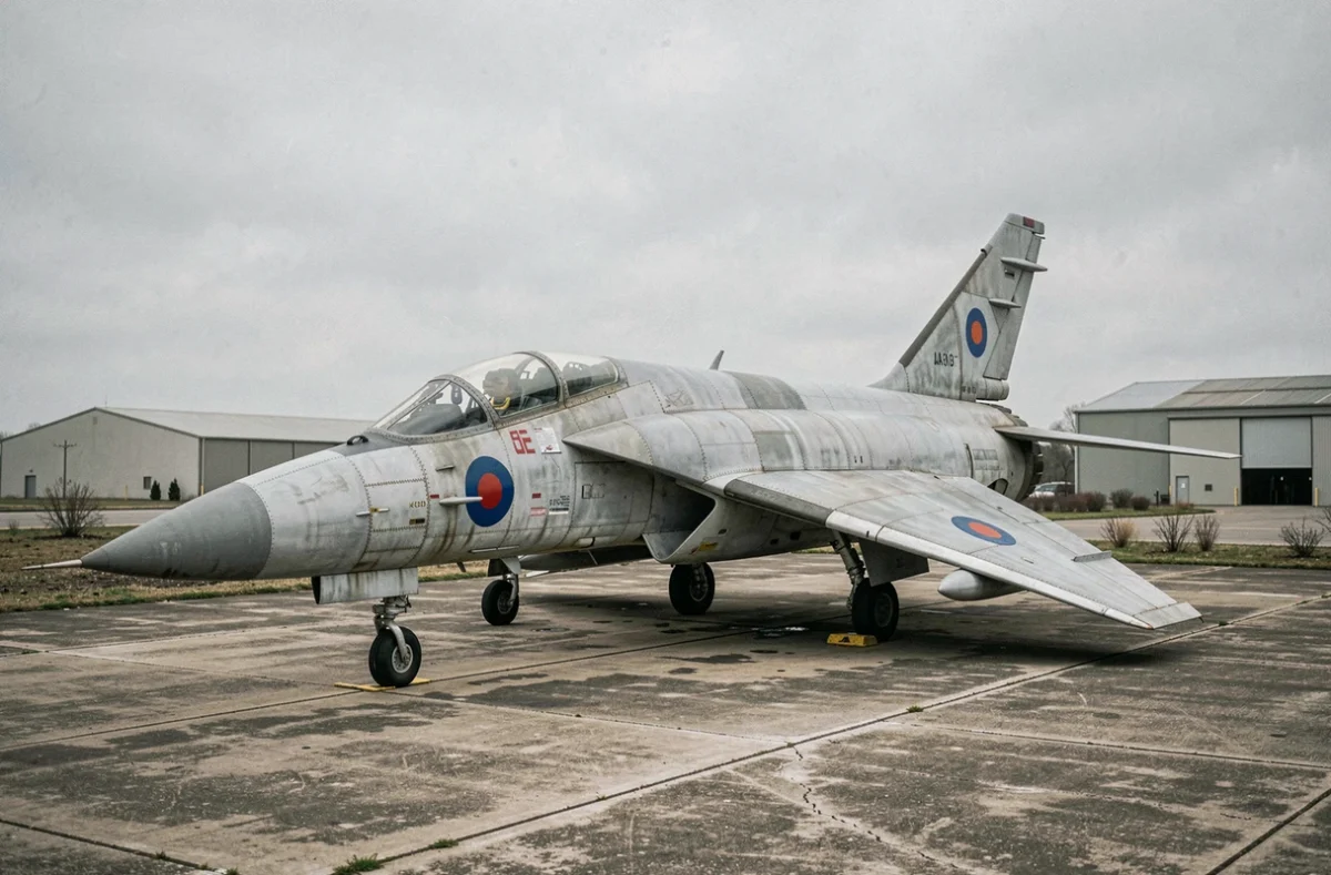 Avion de chasse Dassault Mirage III exposé dans un musée de l'aviation, ailes delta et patine historique authentique