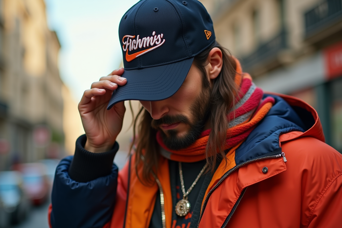 Détails de streetwear français avec accessoires tendance