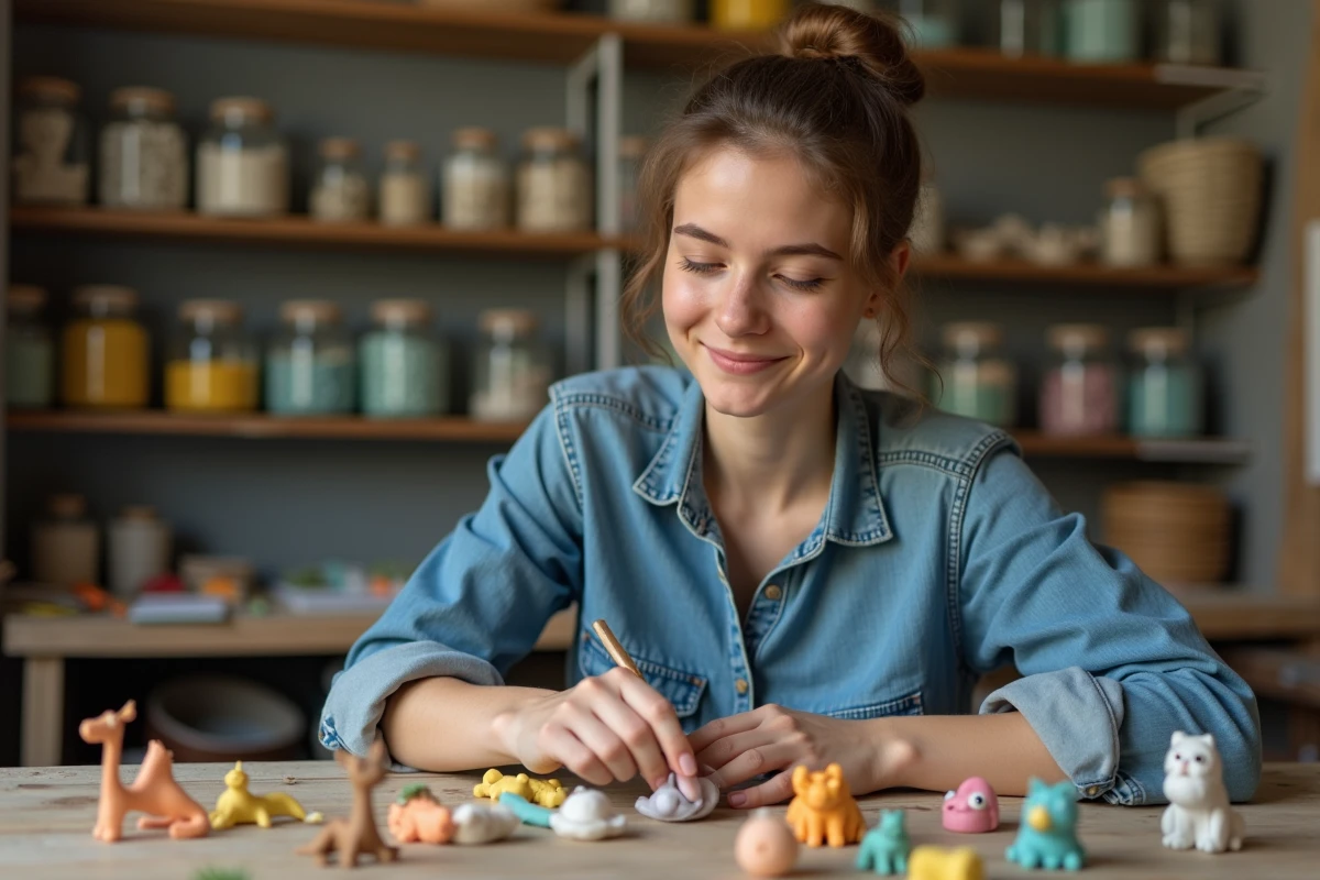 Créations colorées en pâte fimo pour loisirs créatifs