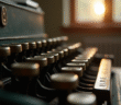 Machine a ecrire vintage clavier metale symbole barre verticale