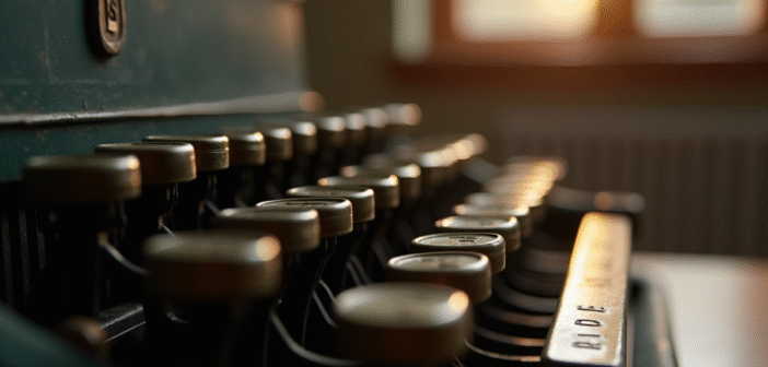 Machine a ecrire vintage clavier metale symbole barre verticale